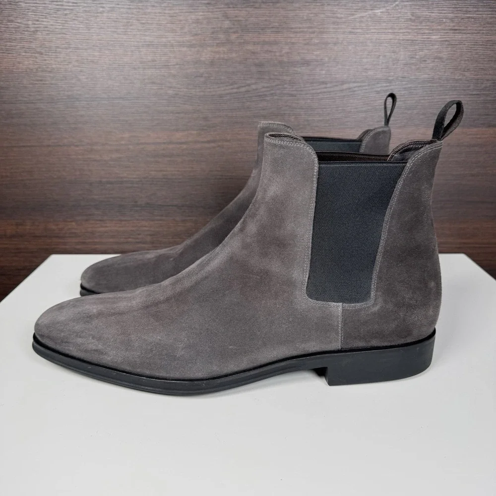 Monte Rosso Enrico Chelsea Boots Men's 12 M -  Suede Leather Gray -Made In Italy
